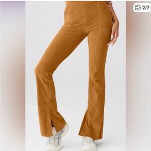 ALO micro corduroy high-waist winter break flare pants